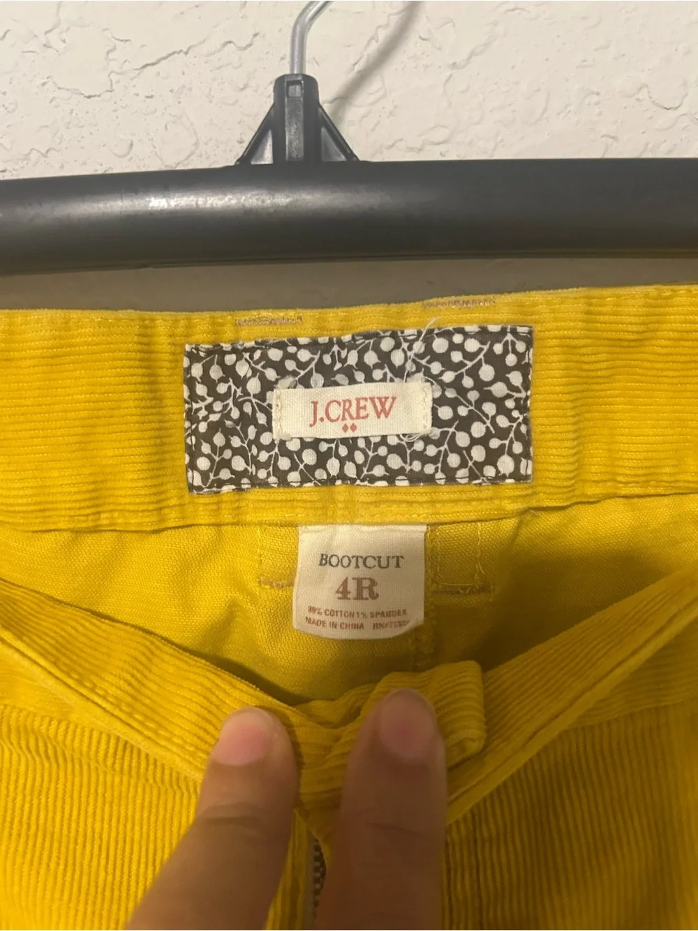 J. Crew Women’s Mustard Corduroy Pant Booth-cut 4R Fall Retro